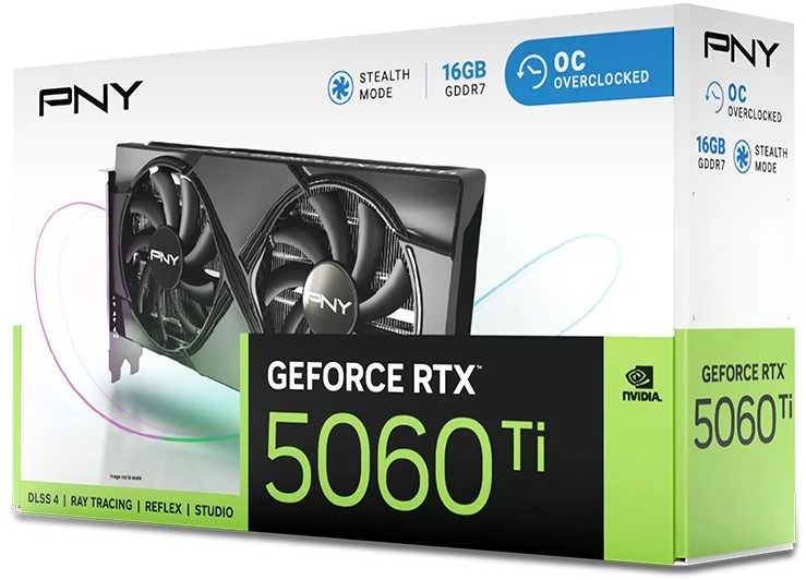Vaizdo plokštė PNY GeForce RTX 5060 Ti OC Edition, 16384 MB GDDR7