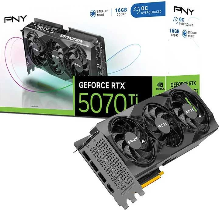 Vaizdo plokštė Pny Technologies PNY GeForce RTX 5070 Ti OC leidimas, 16384 MB GDDR7