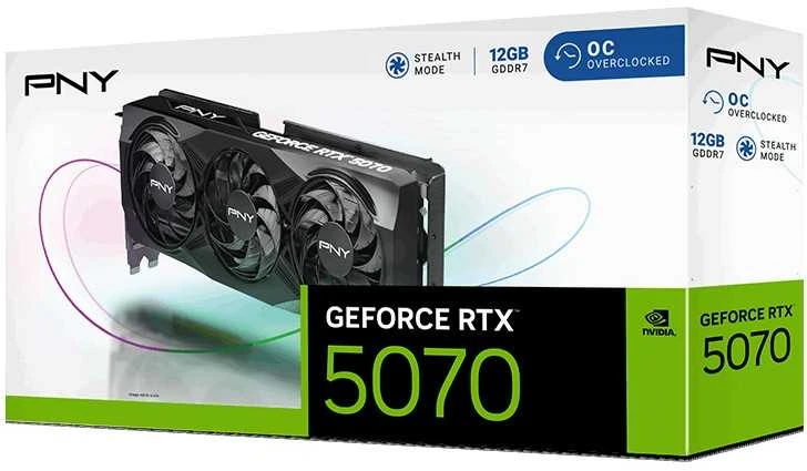 Vaizdo plokštė PNY GeForce RTX 5070 OC NVIDIA 12 GB GDDR7