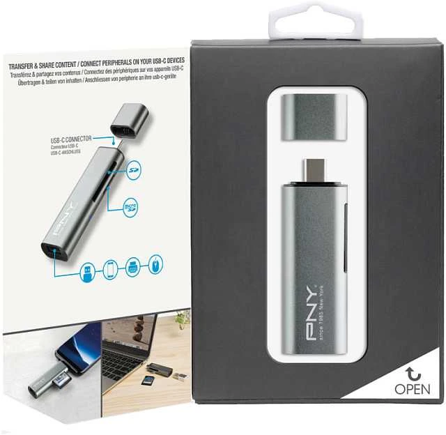 Pny Technologies PNY USB C / USB A adapterio kortelių skaitytuvas