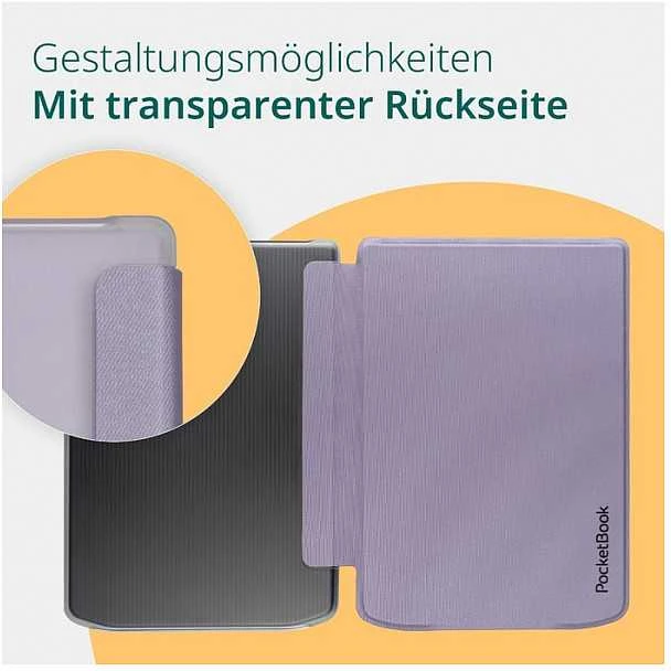 „PocketBook“ dėklas permatomas šviesiai violetinis