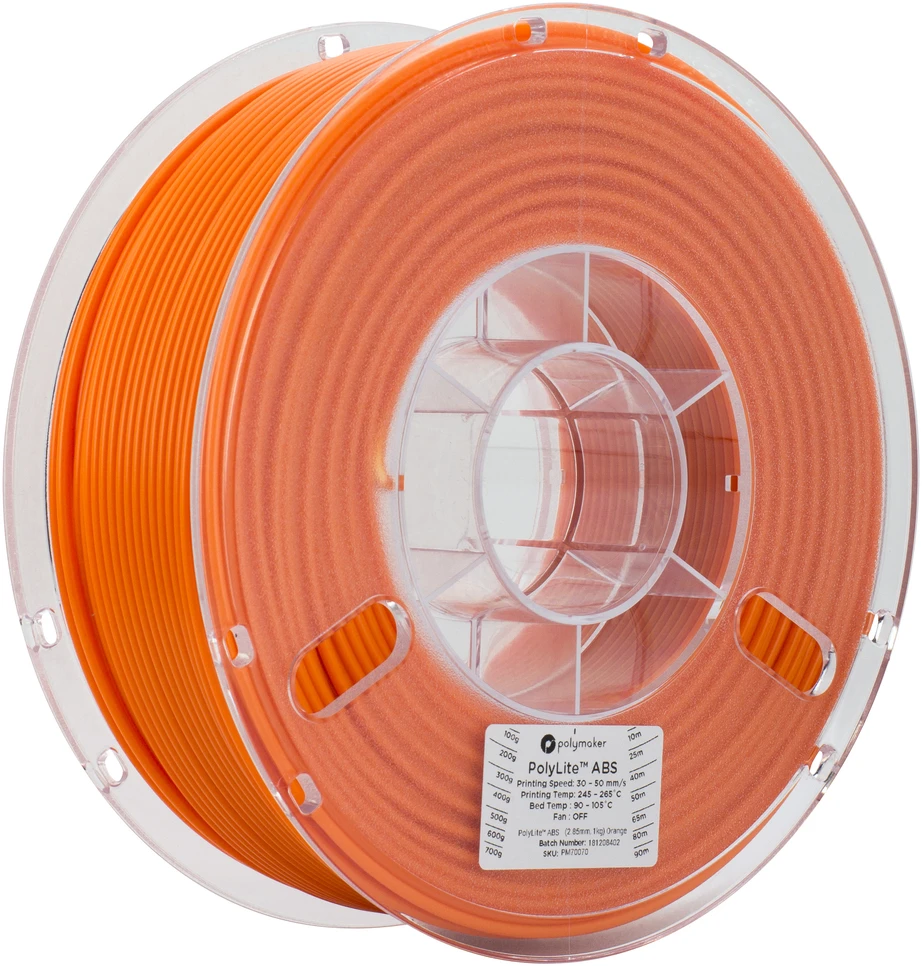Polmask Plastikas Polymaker PolyLite ABS - 1.75mm - 1kg - Oranžinis