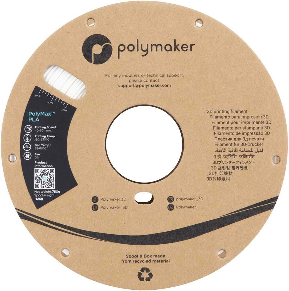 Polmask Polymaker Polimaker PolyMax Tough PLA - 0,75kg - 1,75mm - Baltas