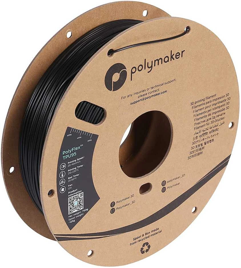 Polmask Polymaker PolyFlex TPU-90A - 0.75kg - 1.75mm - Juodas