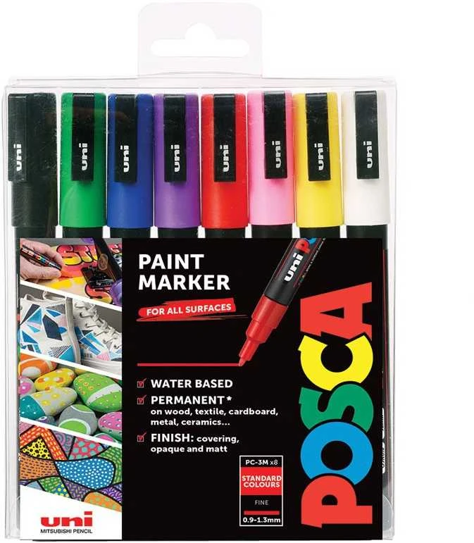 Marker. POSCA UNI PC-3M 8vnt. Set