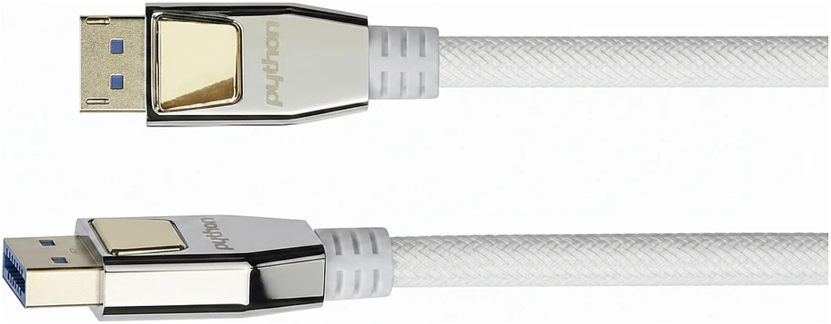 Python Series PYTHON DisplayPort 2.0 kabelis, nailono pynė, baltas, 0,5 m