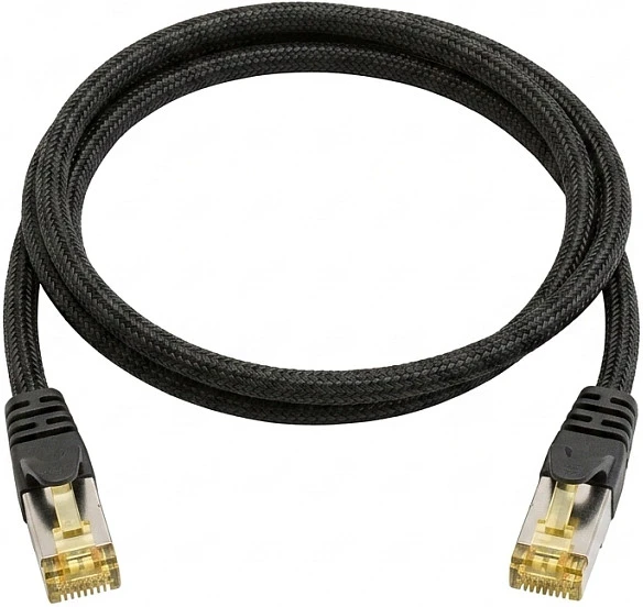 Python Patchkabel mit Cat.7 Rohkabel S/FTP PiMF halogenfrei 0,25m juodas