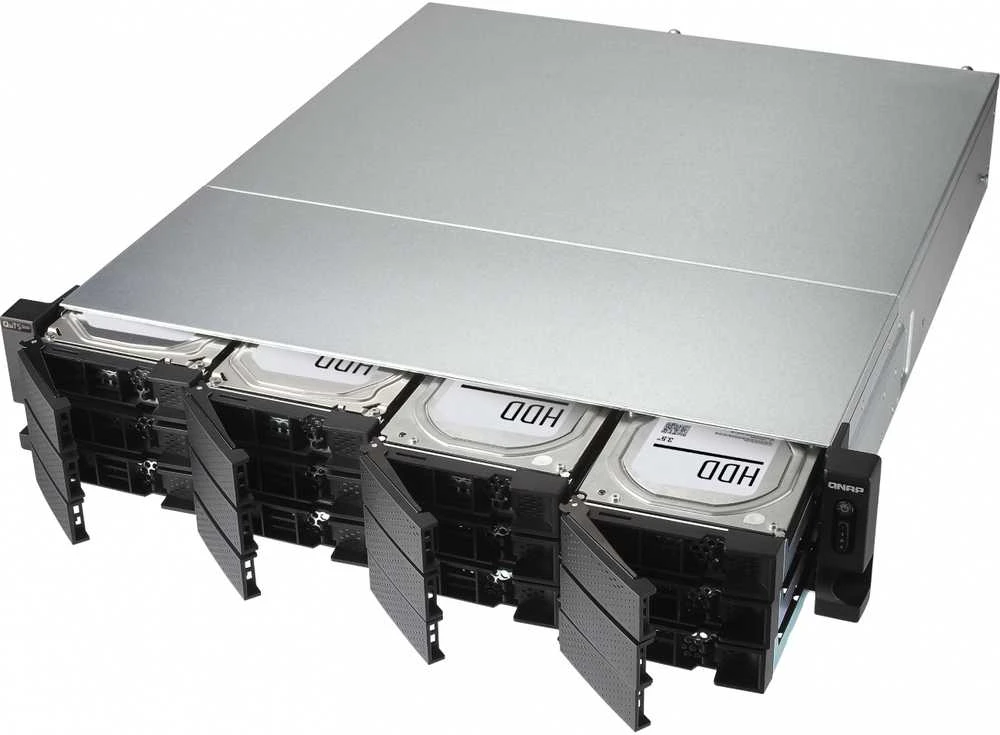 Serveris QNAP | 18-bay 2U NAS | TS-h1886XU-RP-R2-D1622-32G | Iki 18 HDD/SSD Hot-Swap | Intel Xeon | Xeon D-1622 Quad-Core | Procesoriaus dažnis 2,6 GHz | 32 GB | DDR4