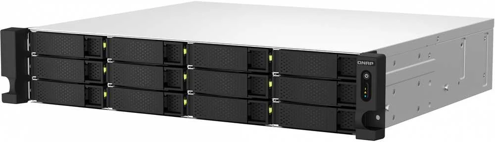 Serveris QNAP TS-1264U-RP NAS Rack (2U) Ethernet LAN Aliuminio, Juodas