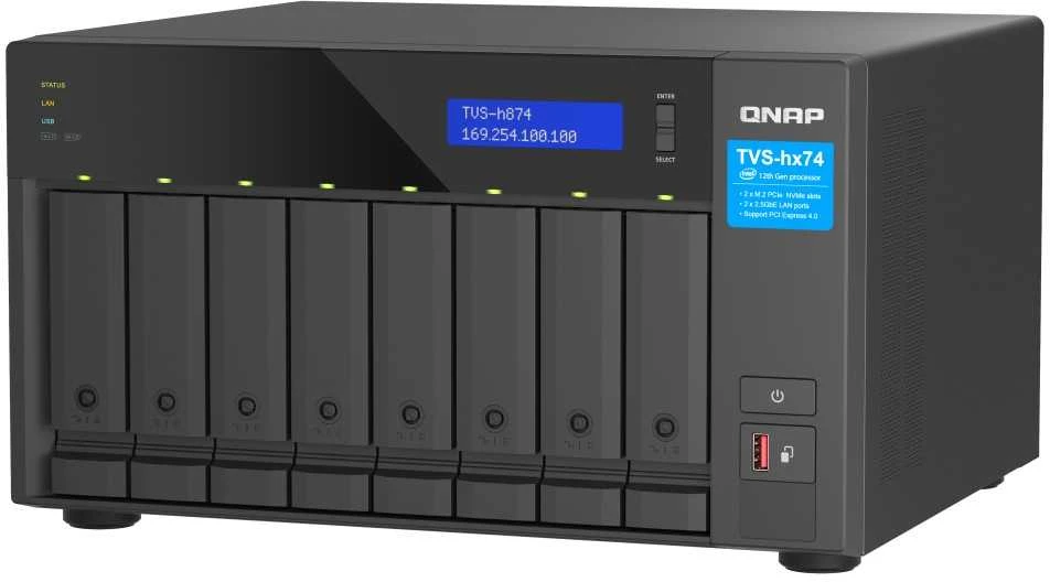 Serveris QNAP TVS-h874X NAS Tower Ethernet LAN Juodas