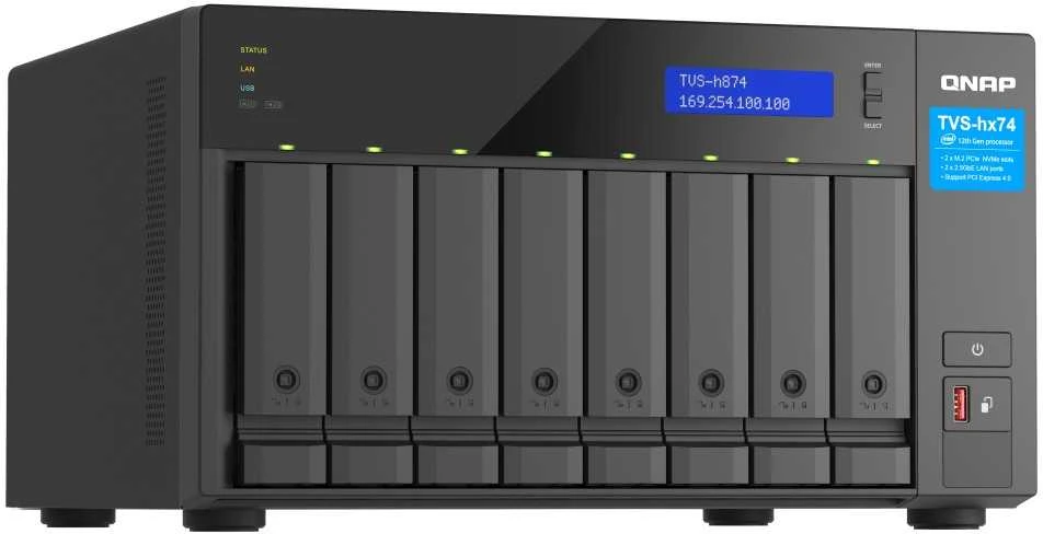 Serveris QNAP TVS-h874X NAS Tower Ethernet LAN Juodas
