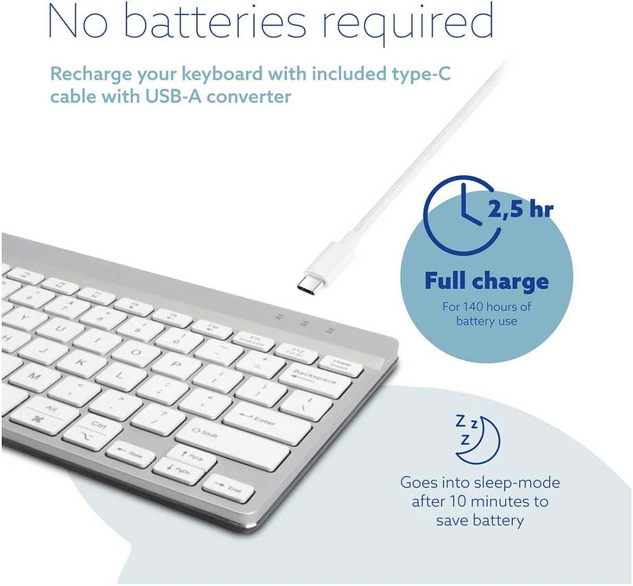 R Go Tools R-GO COMPACT BREAK ERGONOMIŠKAS - Klaviatūra QWERTY (JAV) BLUETOOTH W