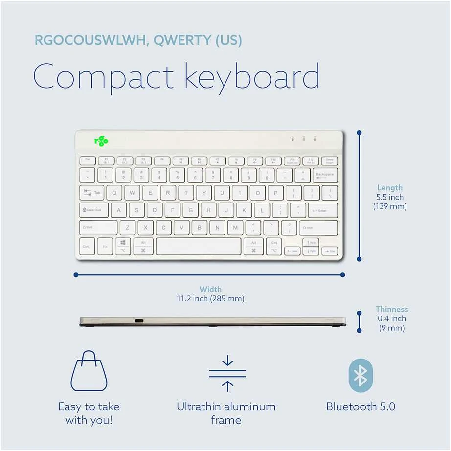 R Go Tools R-GO COMPACT BREAK ERGONOMIŠKAS - Klaviatūra QWERTY (JAV) BLUETOOTH W