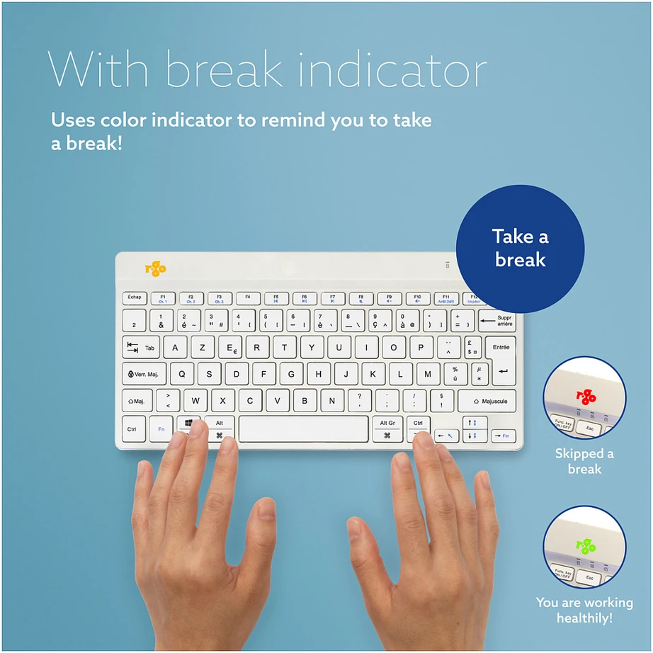 R-GO COMPACT BREAK ERGONOMIŠKAS - Klaviatūra AZERTY (FR) BLUETOOTH W