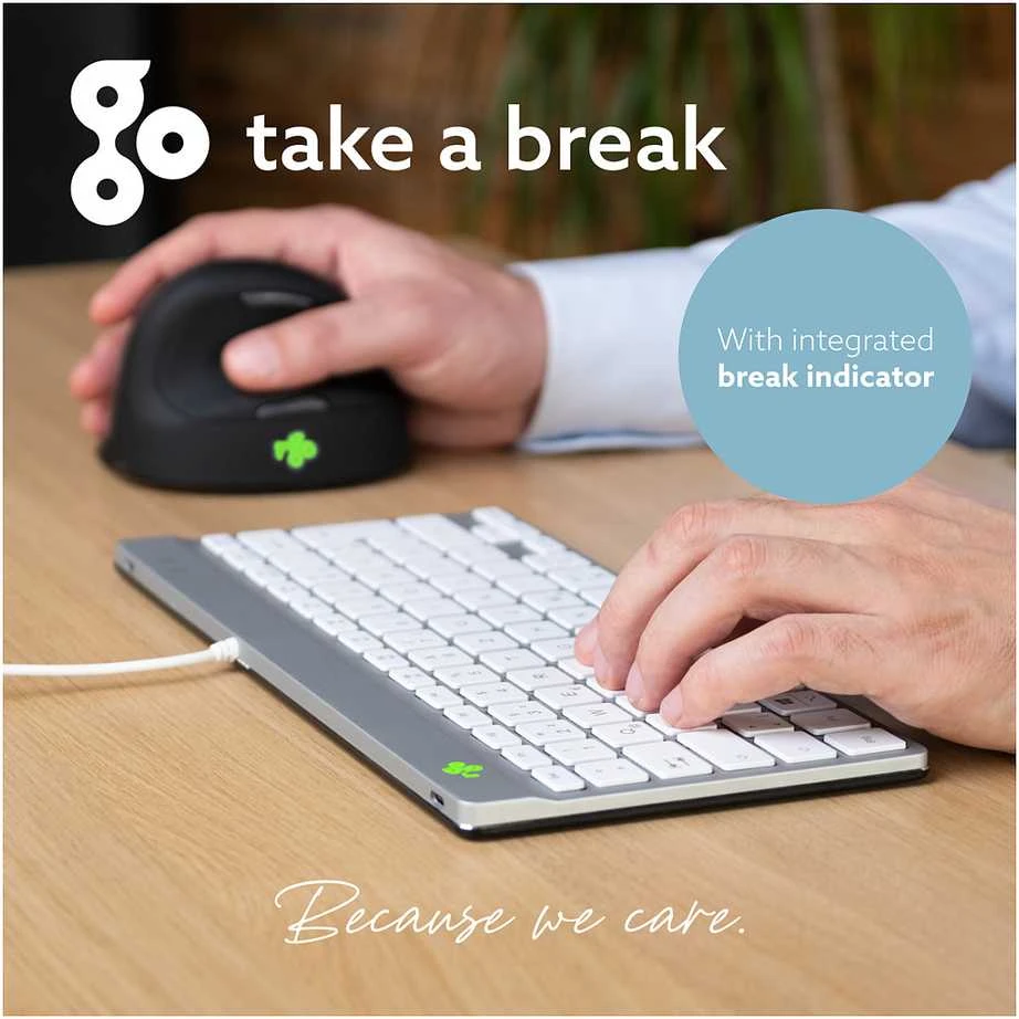 R Go Tools R-GO COMPACT BREAK ERGONOMIC - Klaviatūra QWERTZ (DE) su laidu Baltas