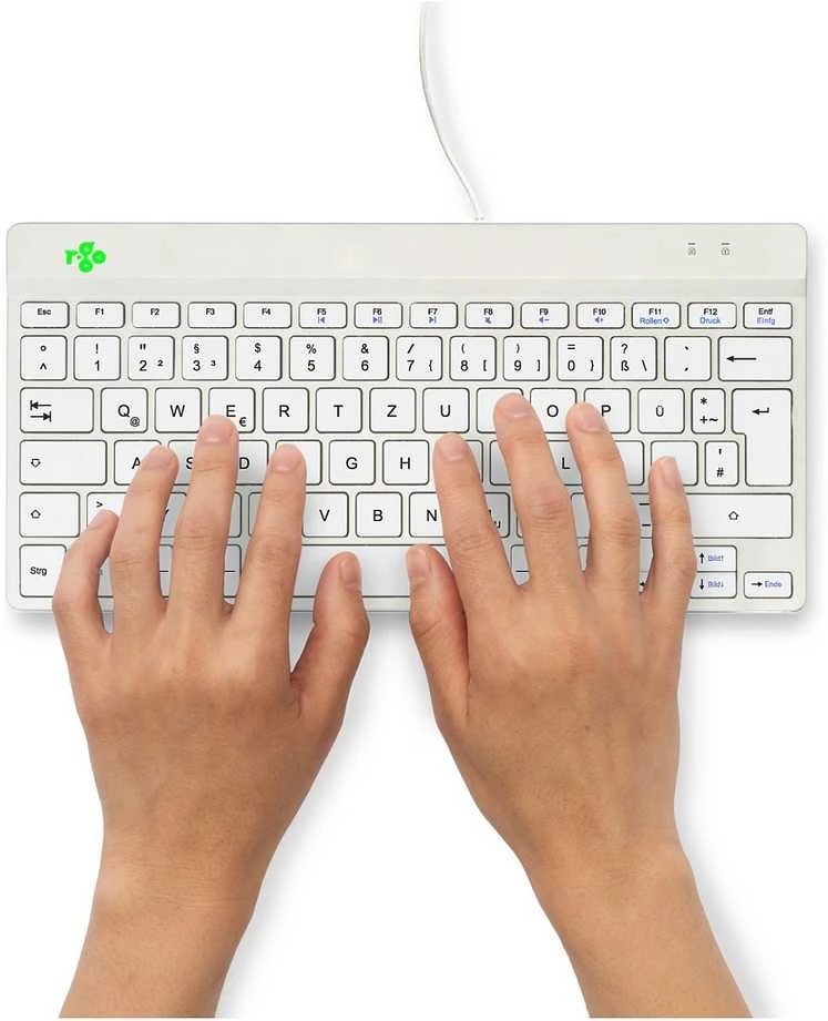 R Go Tools R-GO COMPACT BREAK ERGONOMIC - Klaviatūra QWERTZ (DE) su laidu Baltas