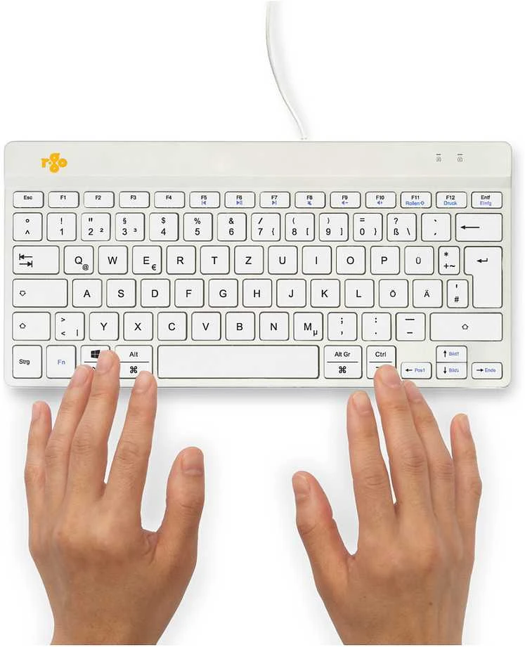 R Go Tools R-GO COMPACT BREAK ERGONOMIC - Klaviatūra QWERTZ (DE) su laidu Baltas