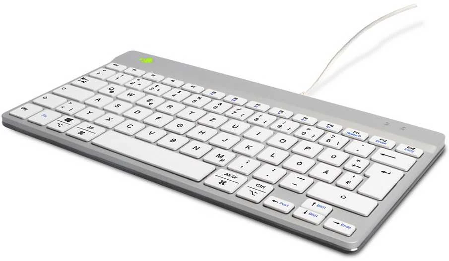 R Go Tools R-GO COMPACT BREAK ERGONOMIC - Klaviatūra QWERTZ (DE) su laidu Baltas