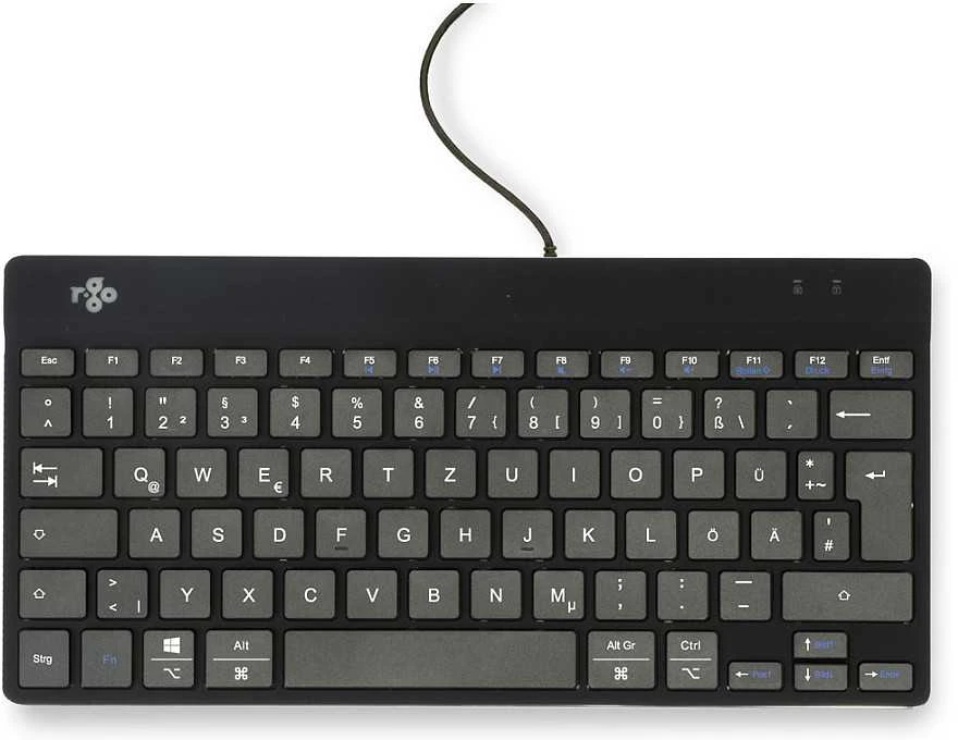 R Go Tools COMPACT BREAK Klaviatūra QWERTZ - DE Juodas su laidu