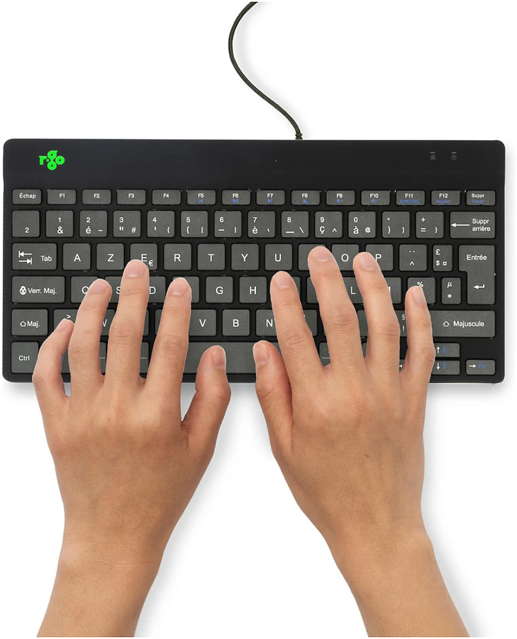 R Go Tools COMPACT BREAK Klaviatūra AZERTY - FR Juodas su laidu