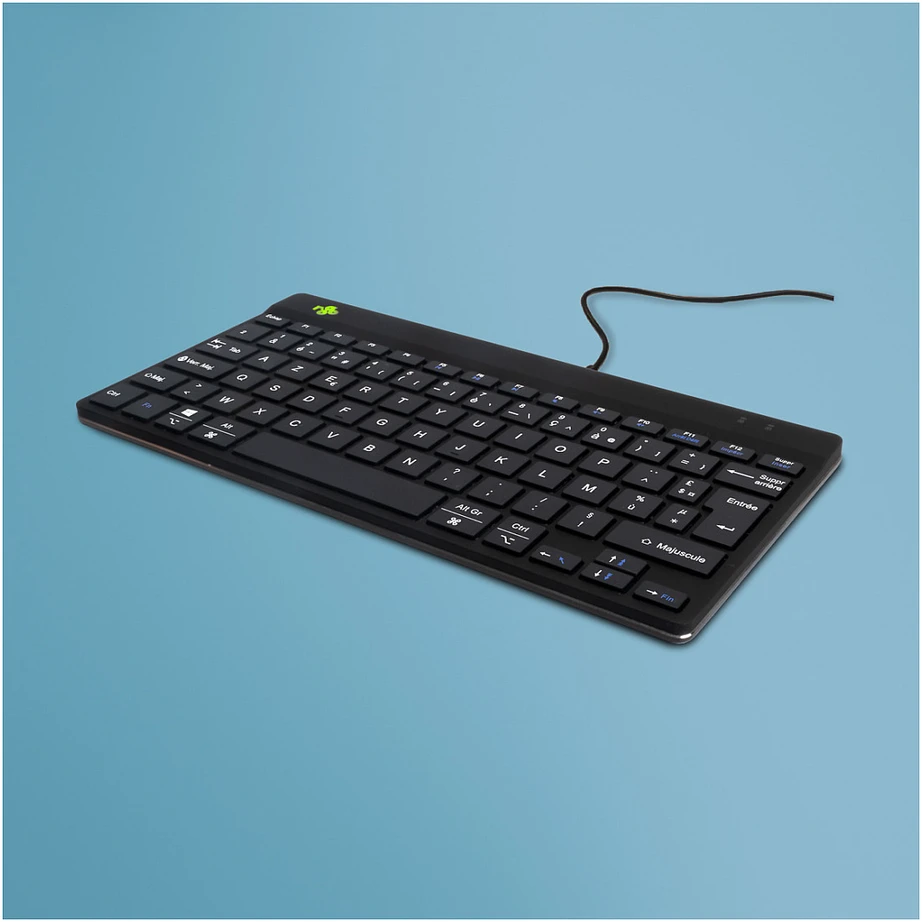R Go Tools COMPACT BREAK Klaviatūra AZERTY - FR Juodas su laidu