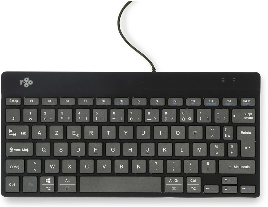 R Go Tools COMPACT BREAK Klaviatūra AZERTY - FR Juodas su laidu