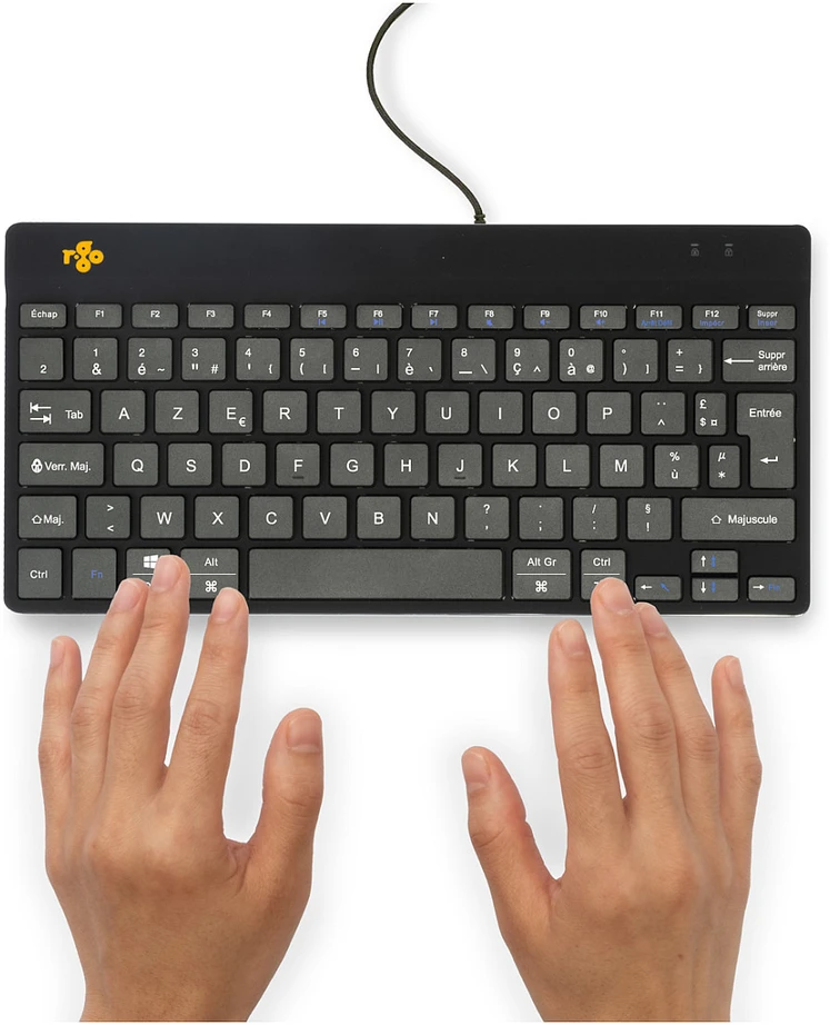 R Go Tools COMPACT BREAK Klaviatūra AZERTY - FR Juodas su laidu