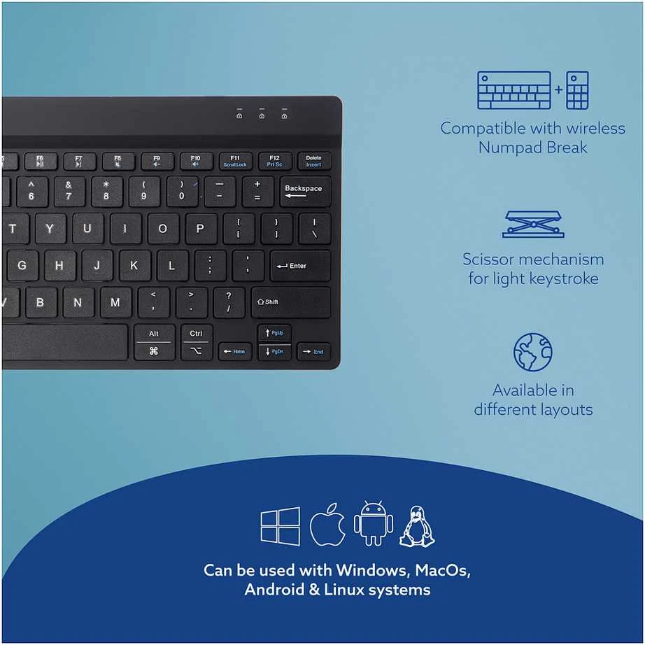 R Go Tools R-GO COMPACT BREAK BELAIDĖ – QWERTY klaviatūra (JAV)