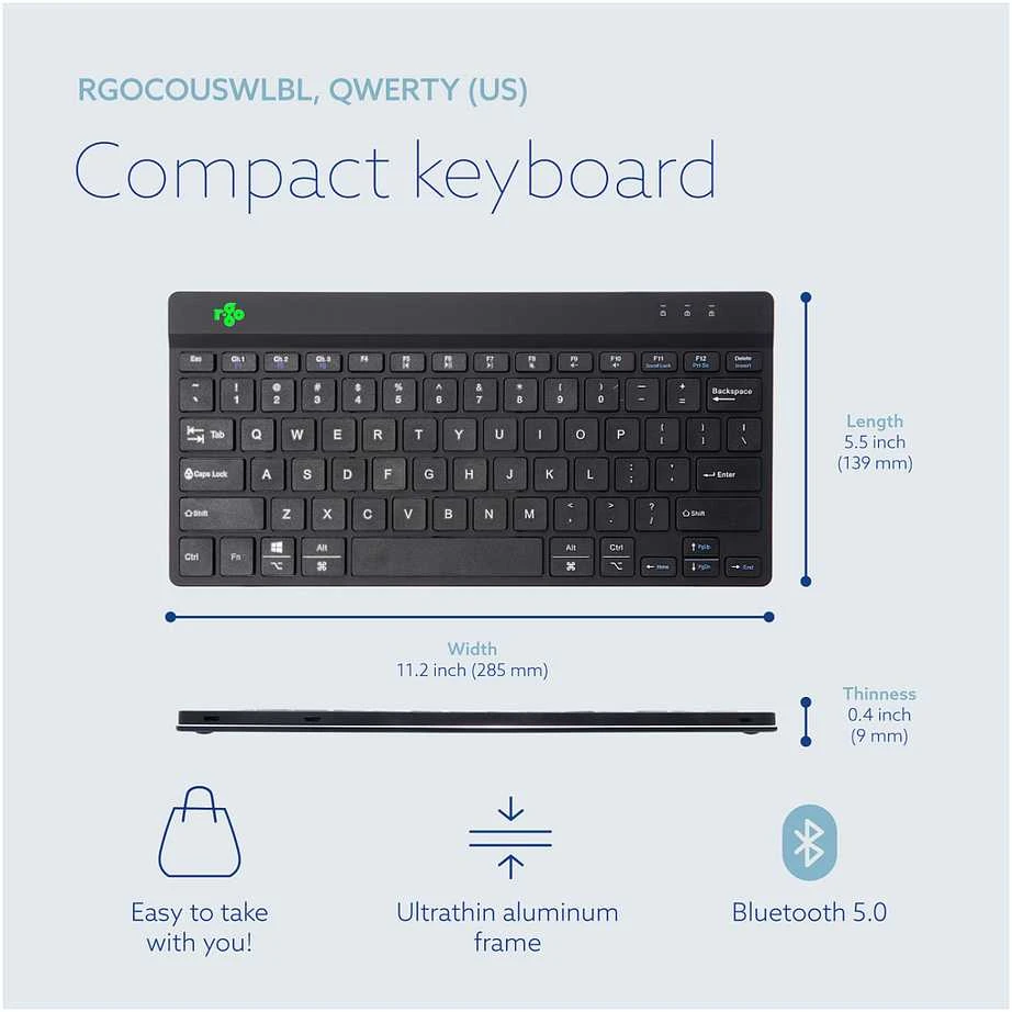 R Go Tools R-GO COMPACT BREAK BELAIDĖ – QWERTY klaviatūra (JAV)