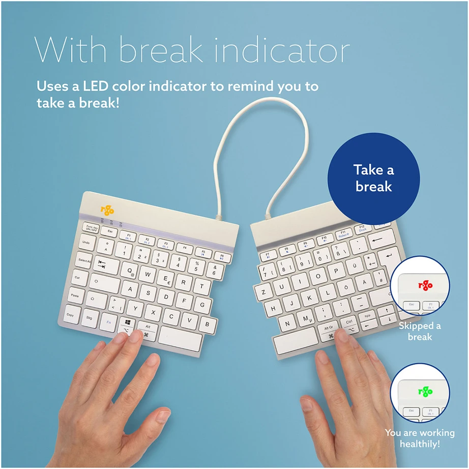 R Go Tools R-GO SPLIT BREAK ERGONOMIŠKAS - Klaviatūra QWERTZ (DE) BLUETOOTH W