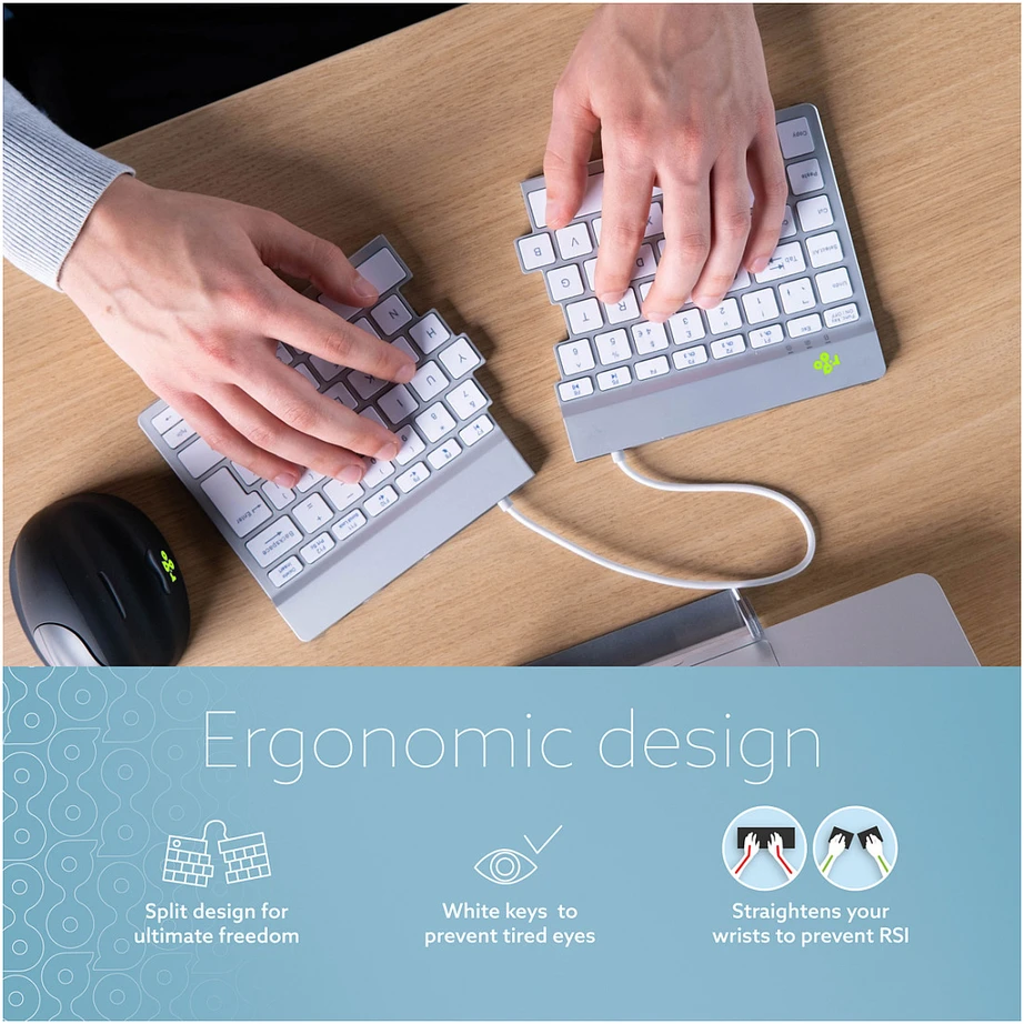 R Go Tools R-GO SPLIT BREAK ERGONOMIŠKAS - Klaviatūra QWERTZ (DE) BLUETOOTH W