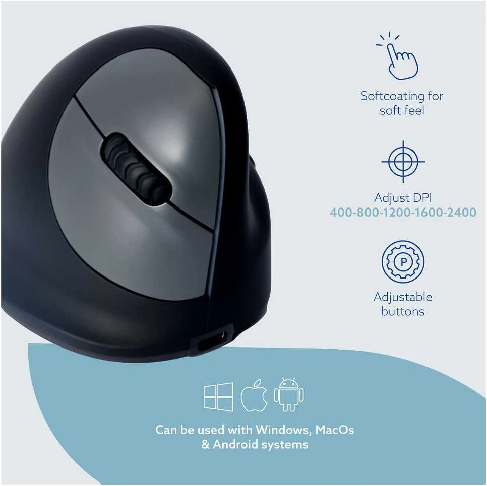 Carruzzo ERGONOMIC Pelė MEDIUM - HAND165-185MM RIGHT-HANDED belaidė