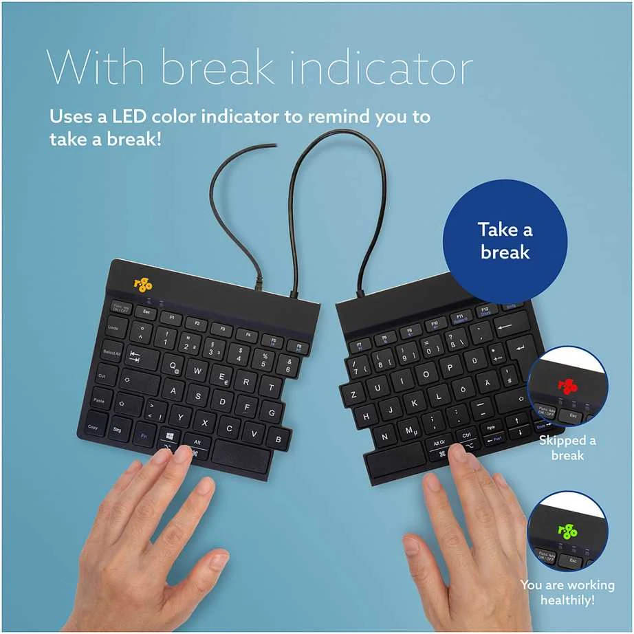 R Go Tools BREAK ERGONOM Klaviatūra QWERTZ - DE Juodas su laidu