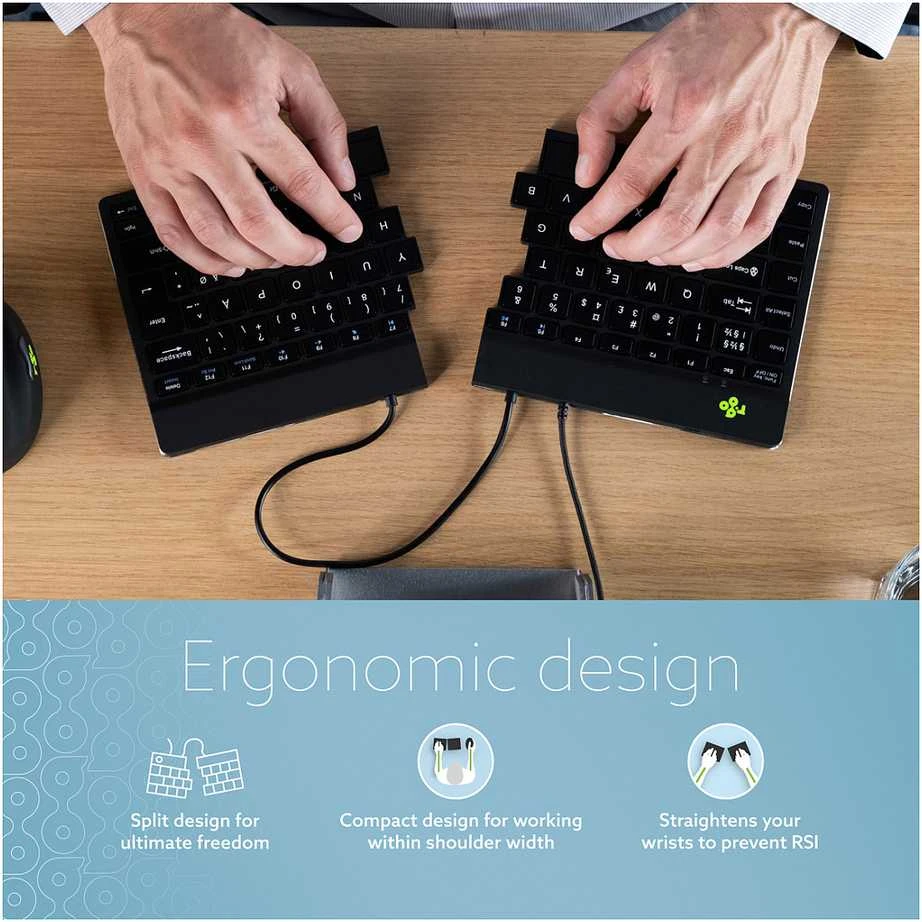 R Go Tools BREAK ERGONOM Klaviatūra QWERTZ - DE Juodas su laidu