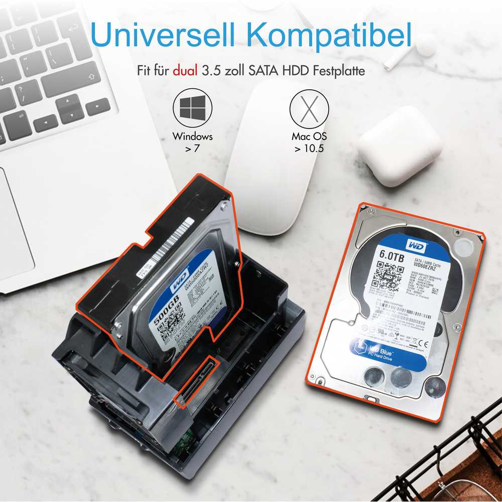 ICYBOX IB-RD3621U3 Icy Box išorinė RAID sistema, skirta 2x 3.5 SATA I/II/III SSD/HDD