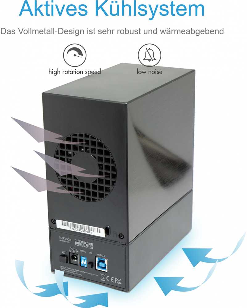 ICYBOX IB-RD3621U3 Icy Box išorinė RAID sistema, skirta 2x 3.5 SATA I/II/III SSD/HDD