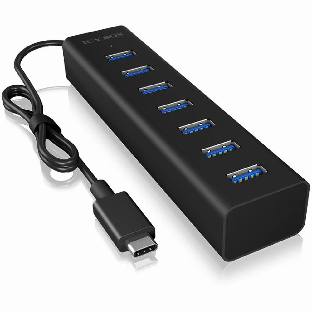 Icy Box 7 prievadų USB šakotuvas su USB-C jungtimi