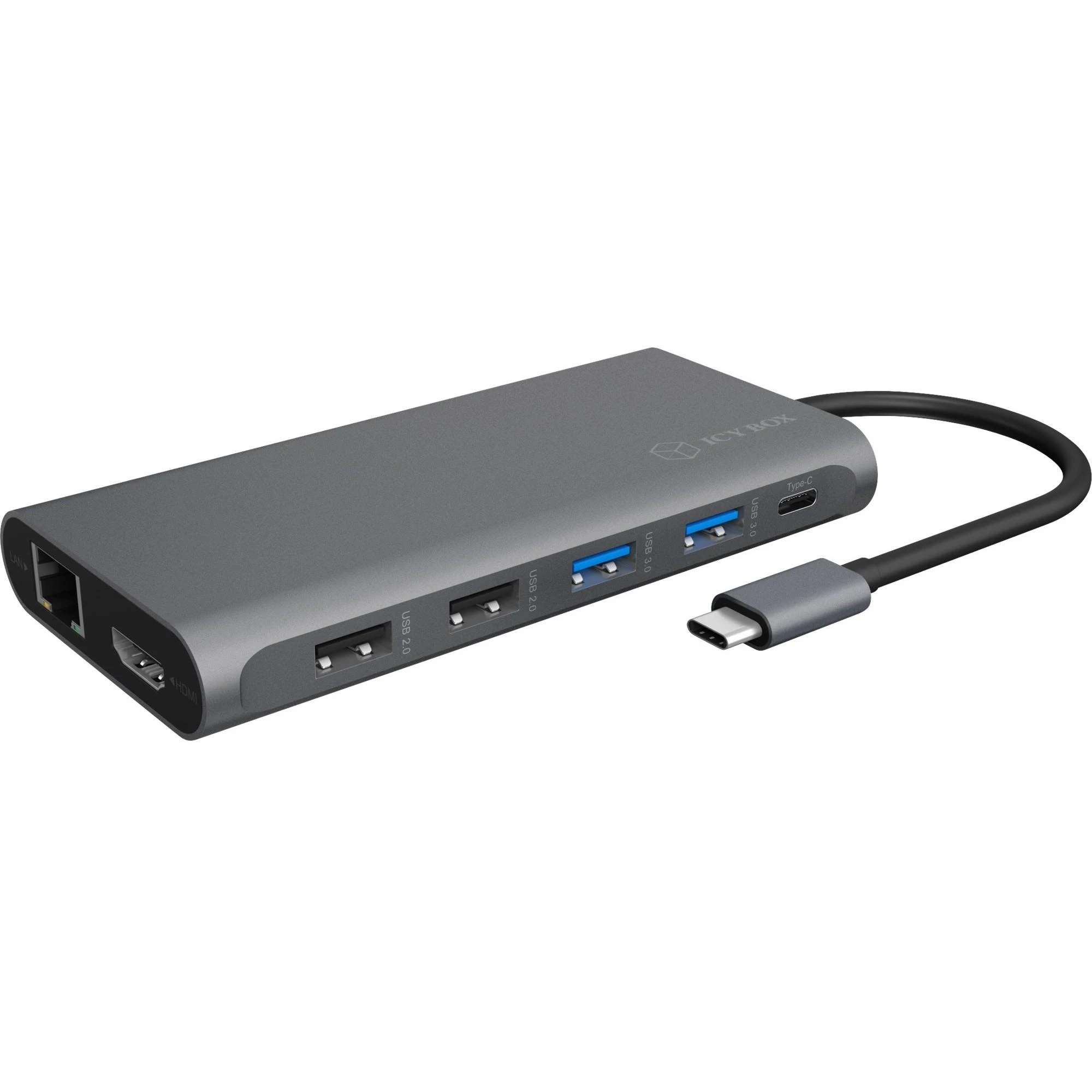 „RaidSonic ICY BOX IB-DK4050-CPD“ prijungimo stotis „12 viename“ C tipo USB dokas su PD 100 W