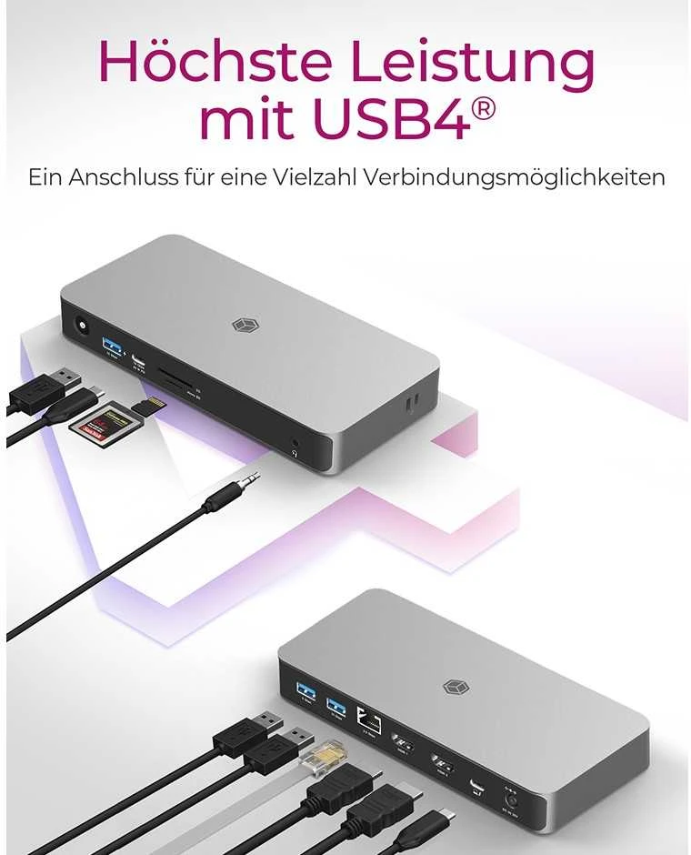 ICY BOX USB4 10w1 | 2x HDMI | 1x USB-C PD | 1x RJ45