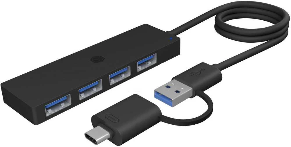 Icy Box Port IB-HUB1424-C3 4 prievadų USB A tipo šakotuvas, C/A tipo jungtis