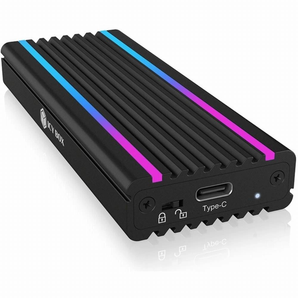 ICY BOX IB-1824ML-C31 USB Type-C korpusas, skirtas M.2 NVMe SSD - RGB apšviesta