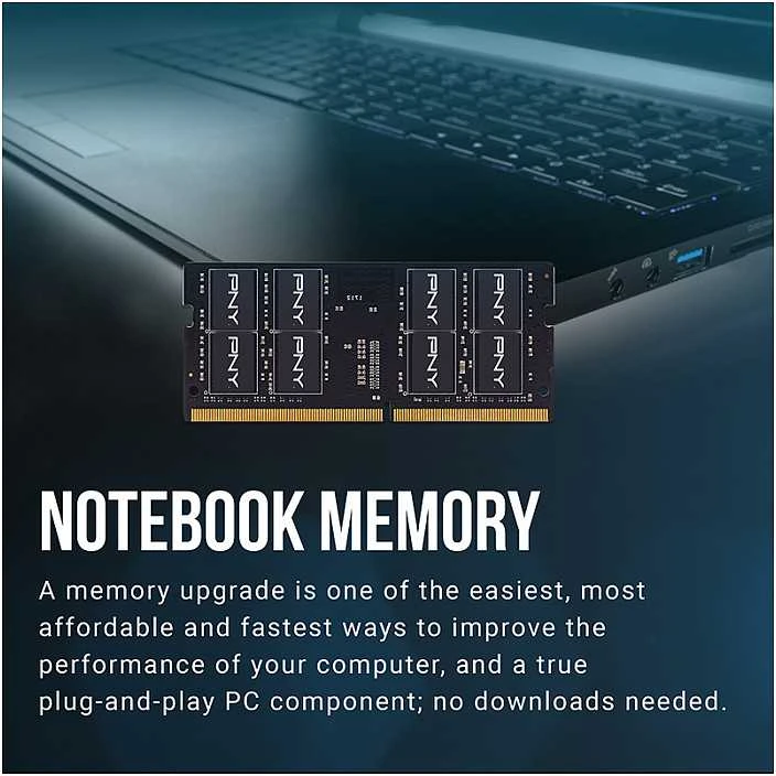 RAM Nešiojamojo kompiuterio atmintis PNY Performance, SODIMM, DDR4, 16 GB, 3200 MHz, CL22 (MN16GSD43200-TB)