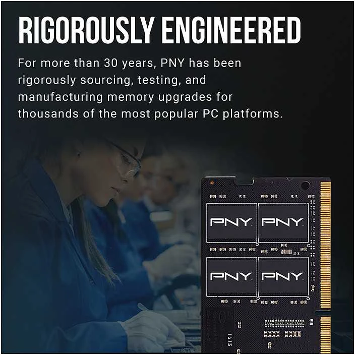RAM Nešiojamojo kompiuterio atmintis PNY Performance, SODIMM, DDR4, 16 GB, 3200 MHz, CL22 (MN16GSD43200-TB)