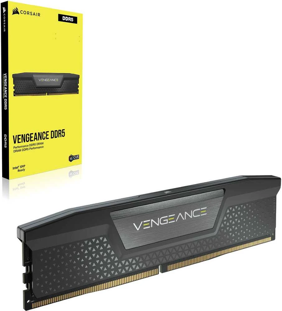RAM CORSAIR VENGEANCE 32GB 2x16GB DDR5 6000MHz DIMM CL38-44-44-96 1.35V Std PMIC Intel XMP atmintis Juodas