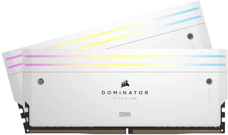Stacionarių kompiuterių atmintis CORSAIR RAM DOMINATOR TITANIUM CMP32GX5M2X7000C34W RGB 32GB (2 x 16GB), Baltos spalvos
