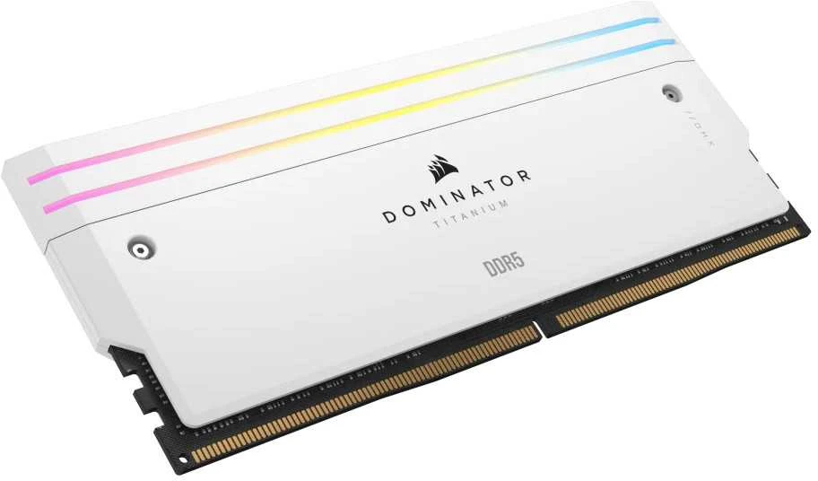 Stacionarių kompiuterių atmintis CORSAIR RAM DOMINATOR TITANIUM CMP32GX5M2X7000C34W RGB 32GB (2 x 16GB), Baltos spalvos