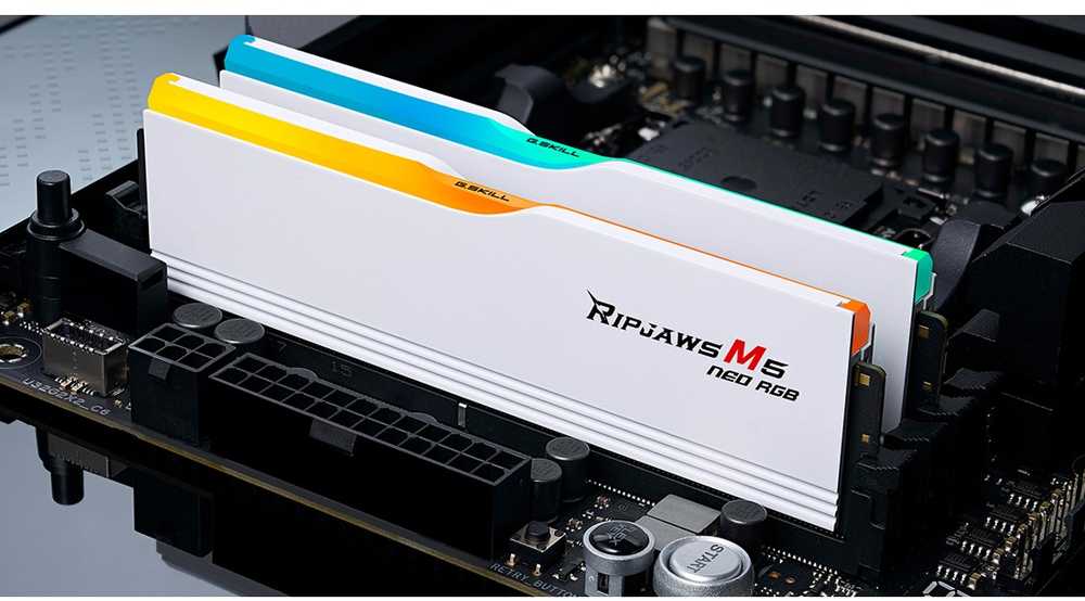 RAM Atmintis G.Skill Ripjaws M5 Neo RGB, DDR5, 64 GB, 6000MHz, CL28 (F5-6000J2836G32GX2-RM5NRW)