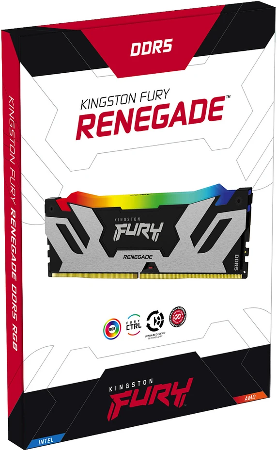 Kingston Fury Renegade DDR5 RAM su RGB šviesos juosta