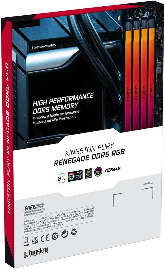 RAM KINGSTON 16GB 6400MT/s DDR5 CL32 DIMM FURY Renegade RGB
