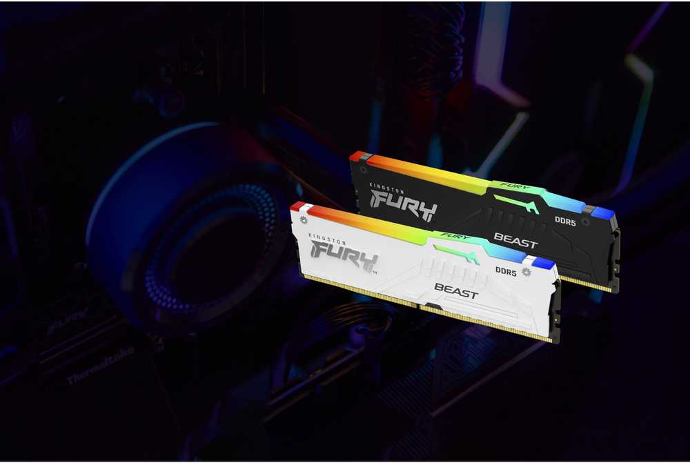 RAM „Kingston KF556C40BBA-32“ 32 GB 5600 MT/s DDR5 CL40 DIMM FURY Beast RGB atmintis | Kingstonas